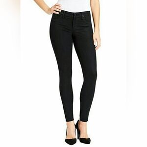 Jessica Simpson Mid-rise Super Skinny Coated Denim Black Jeans Size 6/28